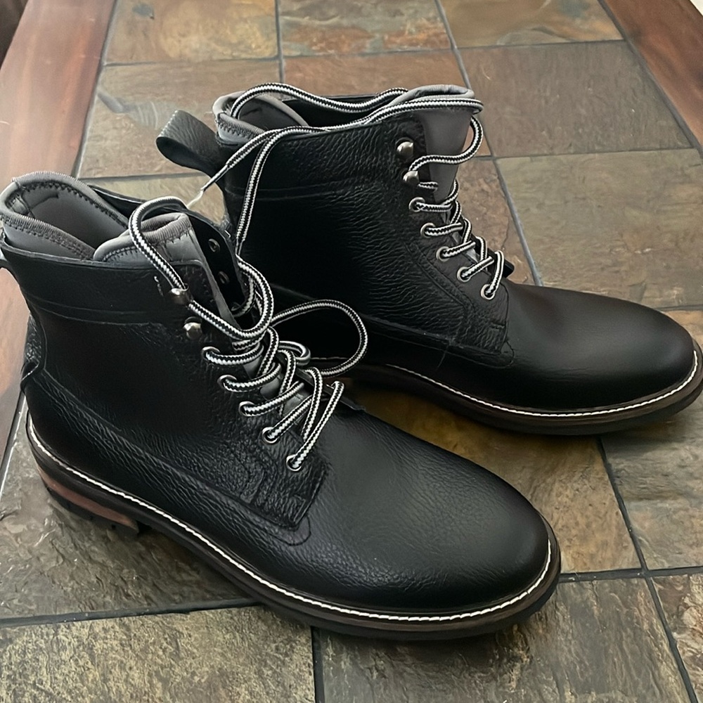 Tommy Hilfiger TMHOLLINS- Black Leather Lace Up- Jodhpur pull Casual- size 10.5